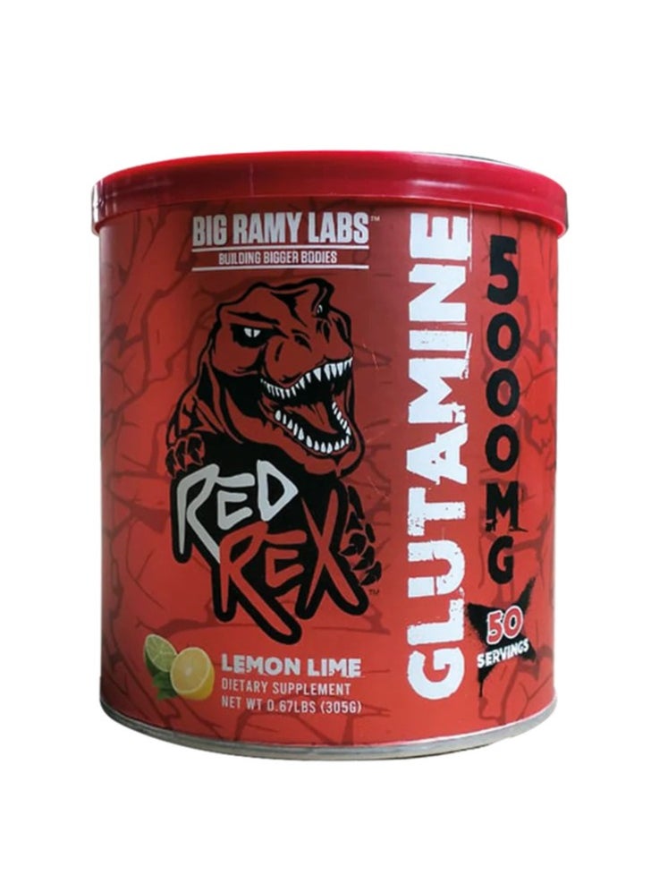 RED REX Glutamine 5000 mg - 50 serving - 305 gm - Lemon Lime  - Image 1