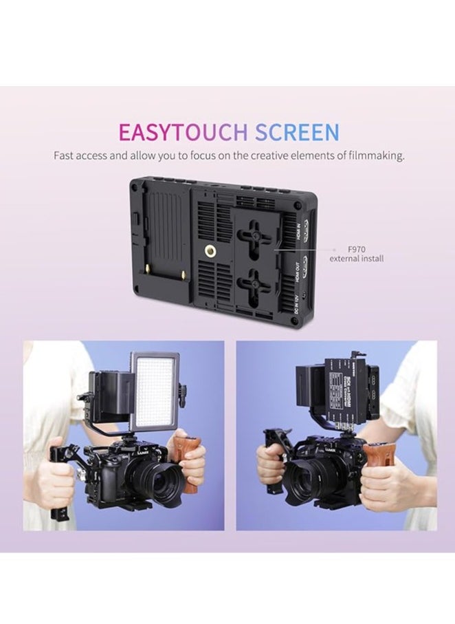 FEELWORLD F5 Pro V4 6 inch 1920×1080 IPS Touch Screen Camera Field Monitor, 4K HDMI, Waveform, 3D LUT, Rec.709 Standard, with Tilt Arm, for Live Streaming, Selfie, Photo, Video Monitoring