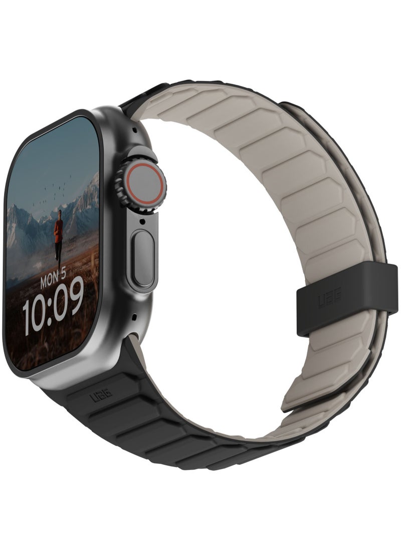 Urban Armor Gear UAG Pathfinder [Reversible Magnetic Silicone Strap] Compatible with Apple Watch Band for Apple Watch ULTRA 2 / Ultra 49mm, Watch 45mm/44mm/42mm Series 9-1 - Black | Titanium  - Image 4