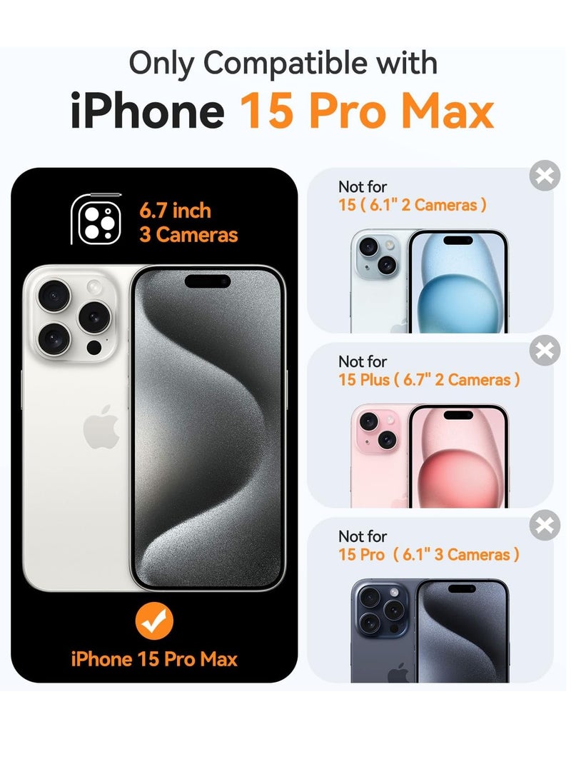 ESCASE Magnetic Cover for iPhone 15 Pro Max 6.7 Inch, MagSafe Compatible, Full Camera Protection, Translucent Matte Slim Protective Shockproof Case,  Purple - Image 2