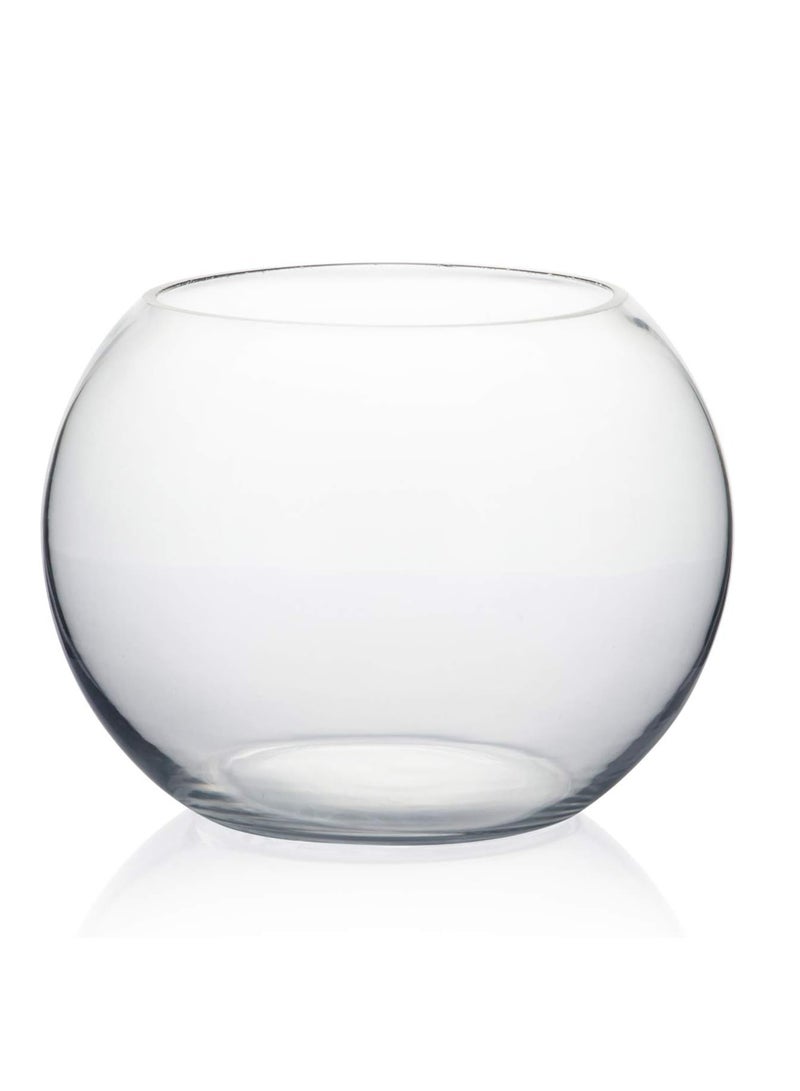 Glass AKDC Clear Bubble Bowl Glass Vase, 8-Inch With Cleaning Cloth - Image 1