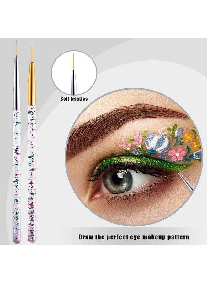 Leelosp 6 Pieces Makeup Brush Line Fine Point Eyeliner Brush Eye Makeup Gel Eyeliner Brush Eyeliner Brush Applicators Cosmetic Eye Wands Eyeliner For Water Activated Eyeliner Makeup Tool, Silver And Golden  - Image 3