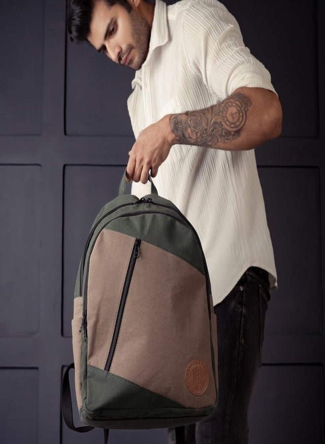 Mona B Laptop Backpack for Men & Women with Up to 15" Laptop Compartment - 20L Capacity - Ideal for Office, College, School & Travel - Green - Image 3