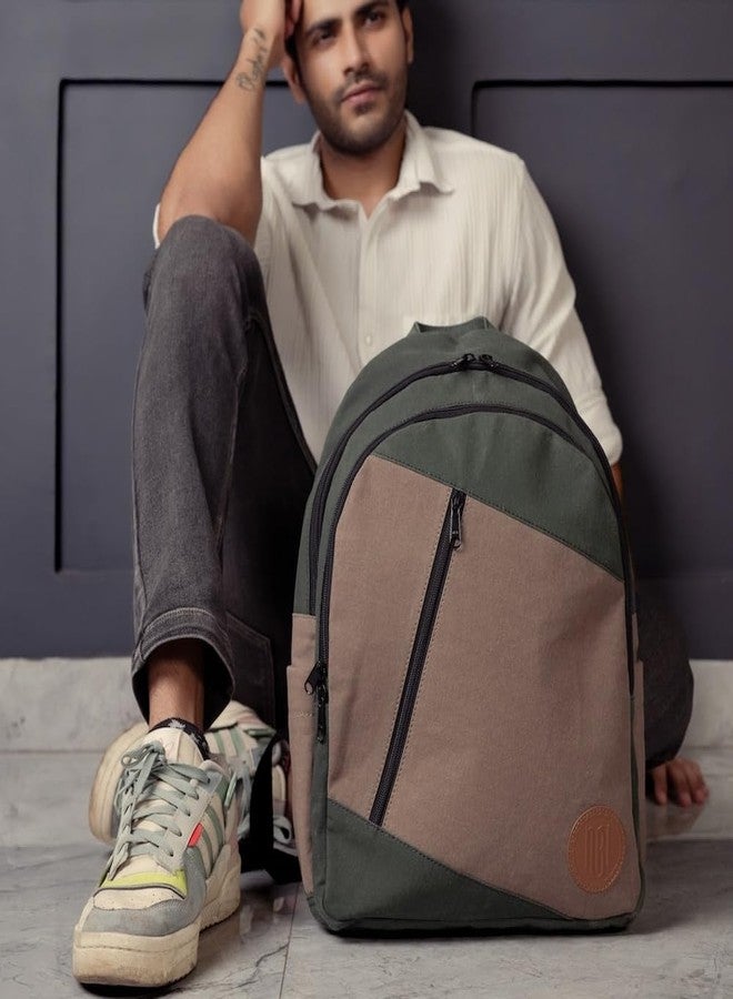 Mona B Laptop Backpack for Men & Women with Up to 15" Laptop Compartment - 20L Capacity - Ideal for Office, College, School & Travel - Green - Image 2
