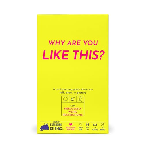 Exploding Kittens Why are You Like This 2 Players Ages 14 15 Minutes to Play Talking Drawing Gesturing Guessing Game Party Family Date Night Couples Game - Image 1