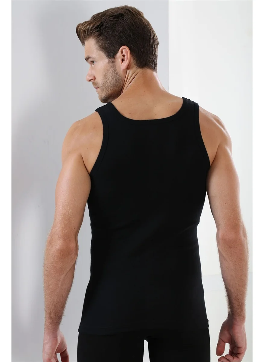 Arma Yıldız Men's Plus Size Undershirt Black 100% Cotton
