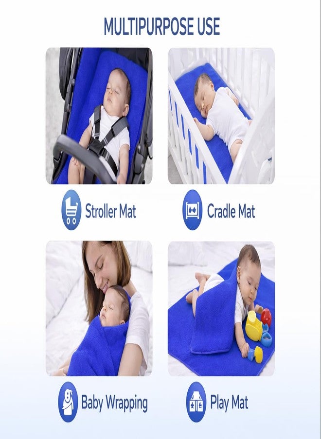 Tod PooL Breathable Bed Protector | Anti-Piling Fleece Extra Absorbent Washable | Waterproof Quick Dry Sheet | Bed Protector Sheet for Kids and Adults (1, Dark Blue, Large (140x100cm)) - Image 4