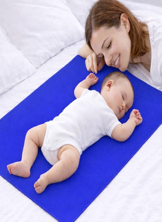 Tod PooL Breathable Bed Protector | Anti-Piling Fleece Extra Absorbent Washable | Waterproof Quick Dry Sheet | Bed Protector Sheet for Kids and Adults (1, Dark Blue, Large (140x100cm)) - Image 2