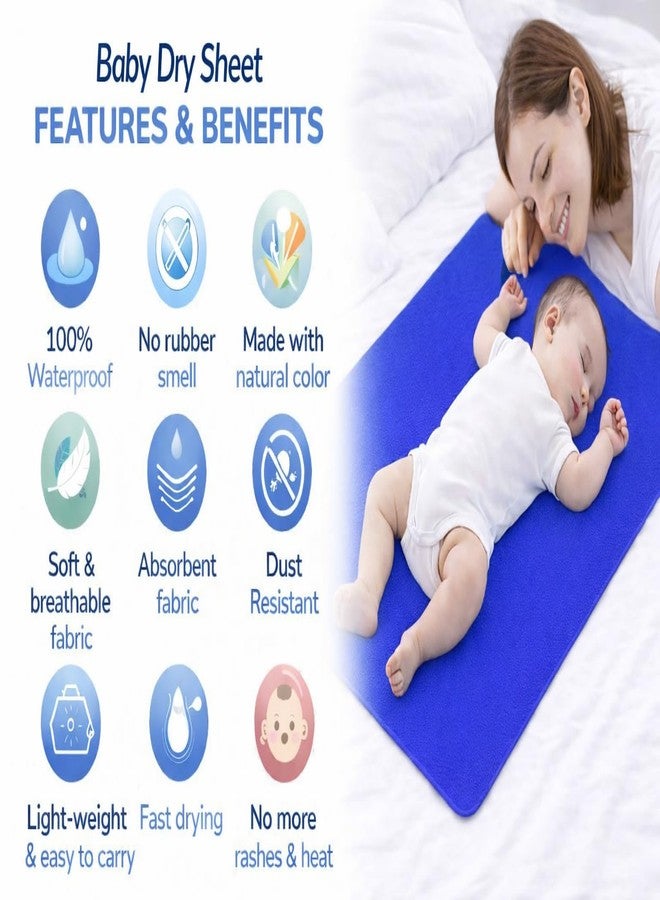 Tod PooL Breathable Bed Protector | Anti-Piling Fleece Extra Absorbent Washable | Waterproof Quick Dry Sheet | Bed Protector Sheet for Kids and Adults (1, Dark Blue, Large (140x100cm)) - Image 3