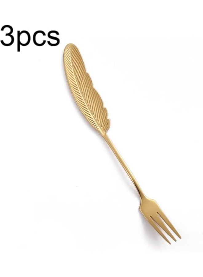 3-piece gold fork set – versatile serving forks – distinctive table setting design - Image 3