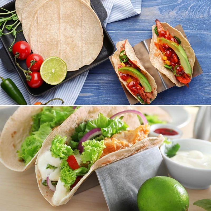 woobud Large Tortilla Warmer w Taco Holder Set of 6 Stainless Steel, Taco Bar Serving Set for A Party - Taco Party Supplies Taco Kit, Taco Night Accessories Essential Bundle - Complete Taco Tuesday Solution - Image 3