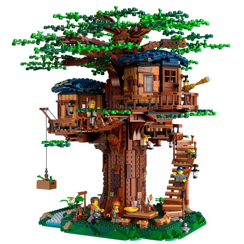 Minecraft-themed Building Block Set - Tree House, End Portal, Village, Creeper Mine, and More - Image 4