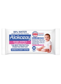 Alokozay 99 Percent Water Wet Wipes 40 Sheets  - Image 1