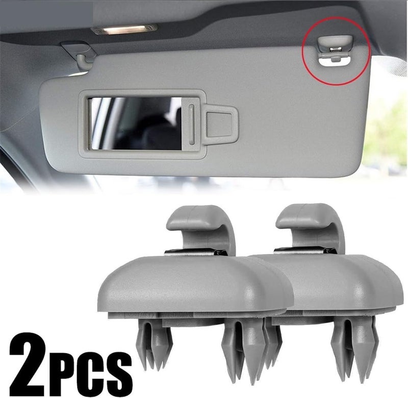 QASULER Gray Sun Visor Clip Holder - 2 Pcs - Image 4