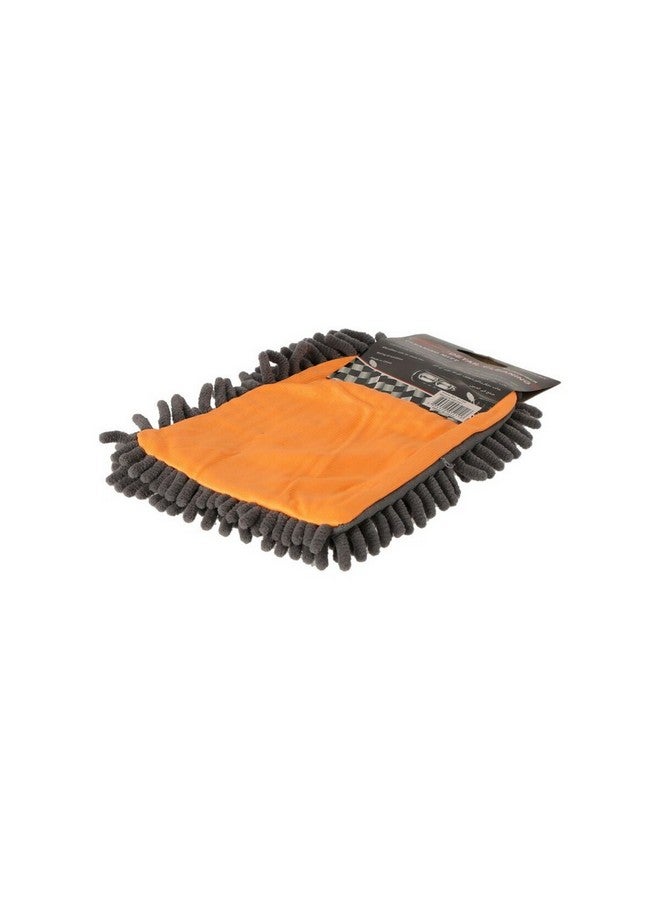 AutoClean Chenille 2-In-1 Detail Cleaning Soft Microfibre Mitt Grey and Orange 33 x 4 x 4 cm 221062-10 - Image 2