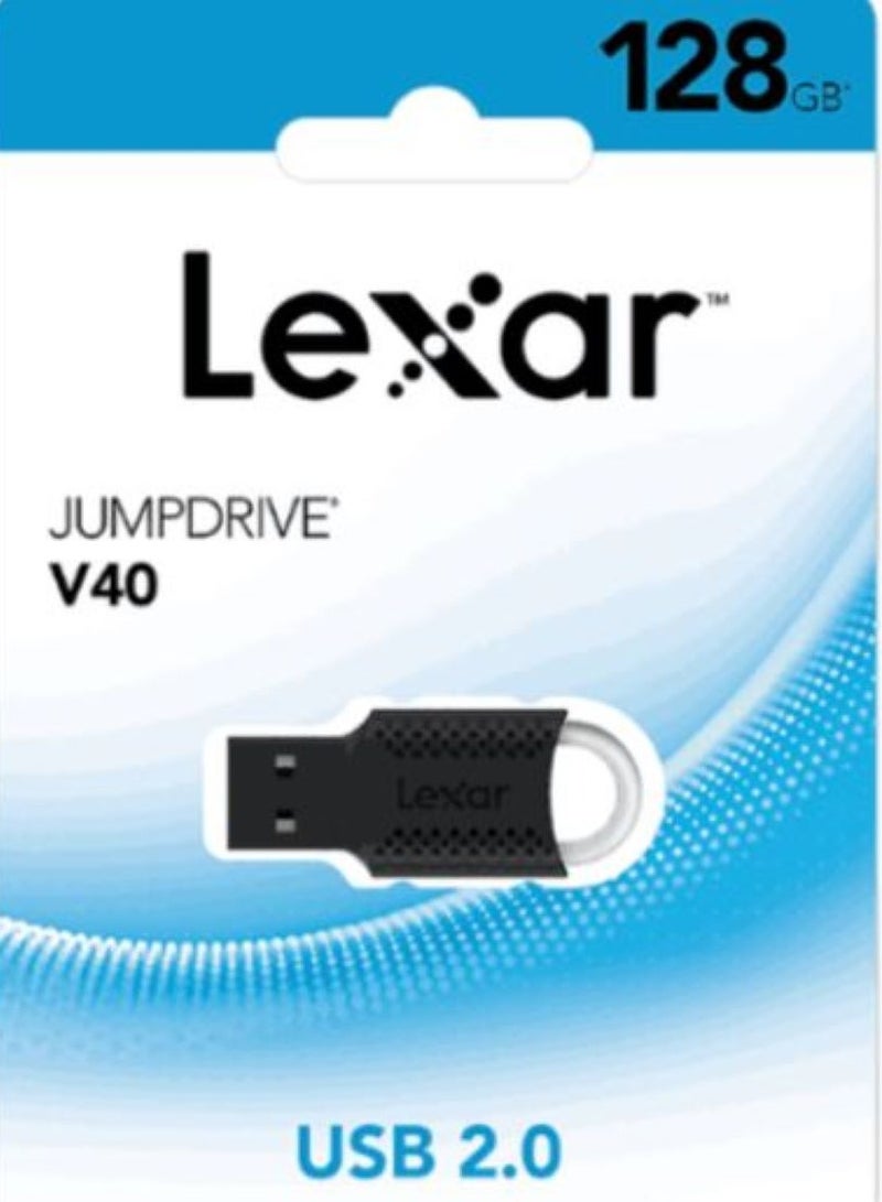 Lexar JumpDrive V40 128GB USB 2.0 Flash Drive – High-Speed Data Storage, Compact Portable Pen Drive, Secure File Transfer, Plug and Play, Compatible with PC, Laptop, Smart TV, Car Audio - Image 3
