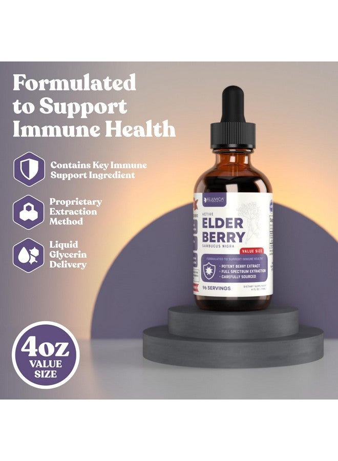 Rejuvica Health Rejuvica Health Active Elderberry - Advanced Elderberry Extract - Liquid Delivery for Better Absorption - Vegan Sugar Free Non GMO 4oz Value Size  - Image 2