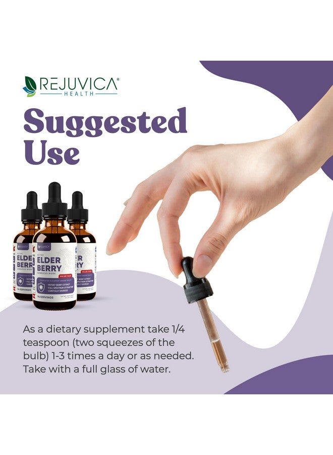 Rejuvica Health Rejuvica Health Active Elderberry - Advanced Elderberry Extract - Liquid Delivery for Better Absorption - Vegan Sugar Free Non GMO 4oz Value Size  - Image 5
