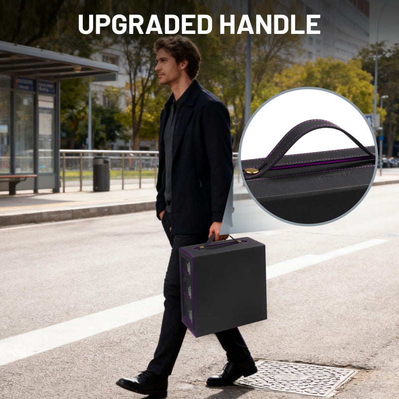 STTRBOX Commander Deck Box with Handle, Trading Card Storage Box for MTG&TCG.7 in 1 MTG Deck Box with 6 Toploaders, 6 Stoppers, 10 Colorful Dividers. (Black& Purple, 7 IN 1) - Image 4