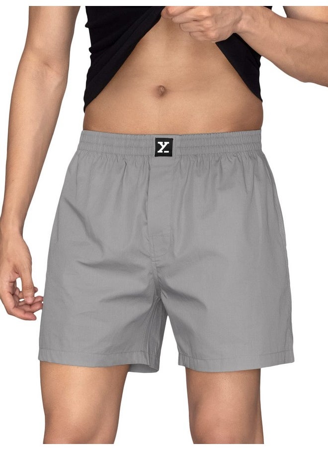 XYXX XYXX Men Combed Cotton innerboxers, Regular Fit, Solid, Pack of 1, XYBOX96L, Ash Grey, L  - Image 2