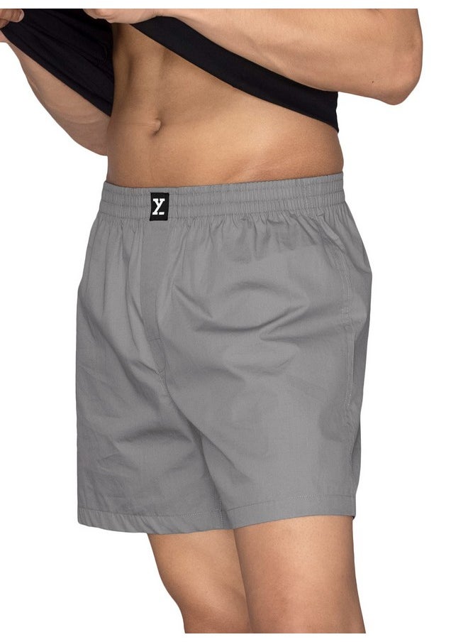 XYXX XYXX Men Combed Cotton innerboxers, Regular Fit, Solid, Pack of 1, XYBOX96L, Ash Grey, L  - Image 1