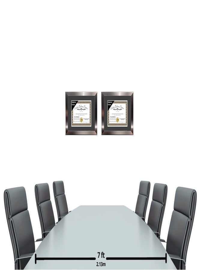 Creative Picture Frames 14x17 Carnegie Stainless Steel Finish Diploma Frame with Black Mat Glass and Installed Wall Hangers | Frame Holds 16x20 Media without Mat - Image 5