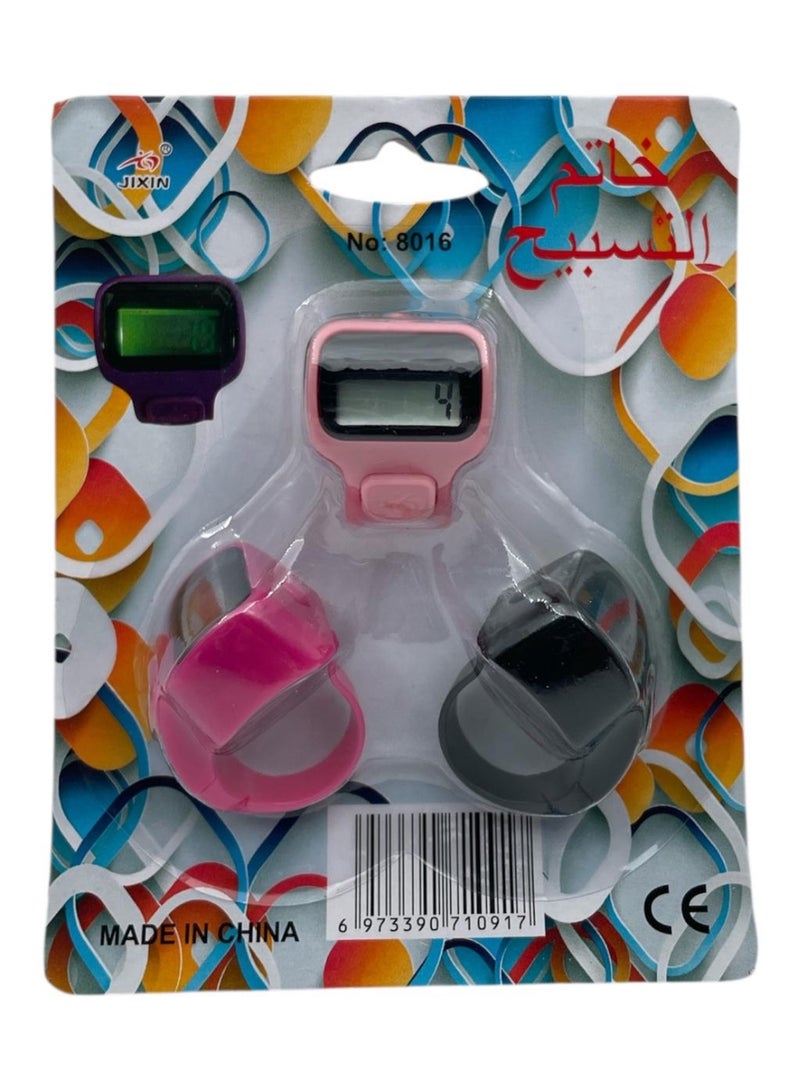 Digital Electronic Finger Counter Set, 3 Pieces, Multi-Color LED - Image 1