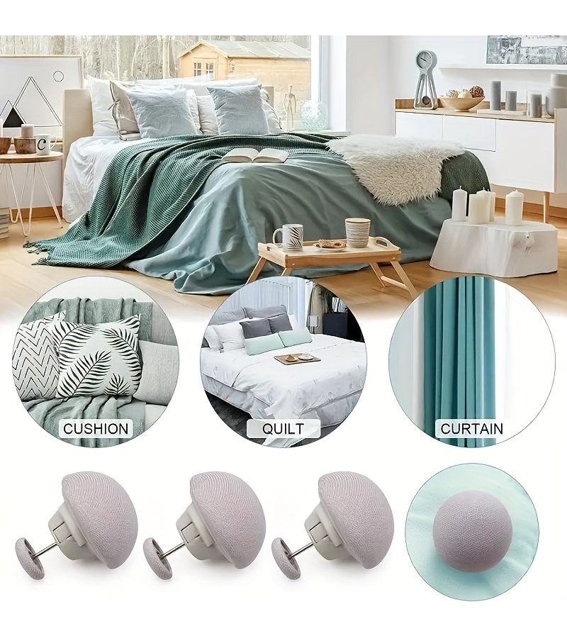 Blue 16pcs Reusable Mushroom Duvet Clips for Curtains Bed Sheets - Image 2