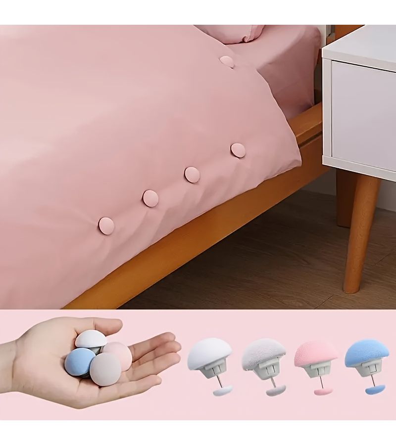 Blue 16pcs Reusable Mushroom Duvet Clips for Curtains Bed Sheets - Image 1