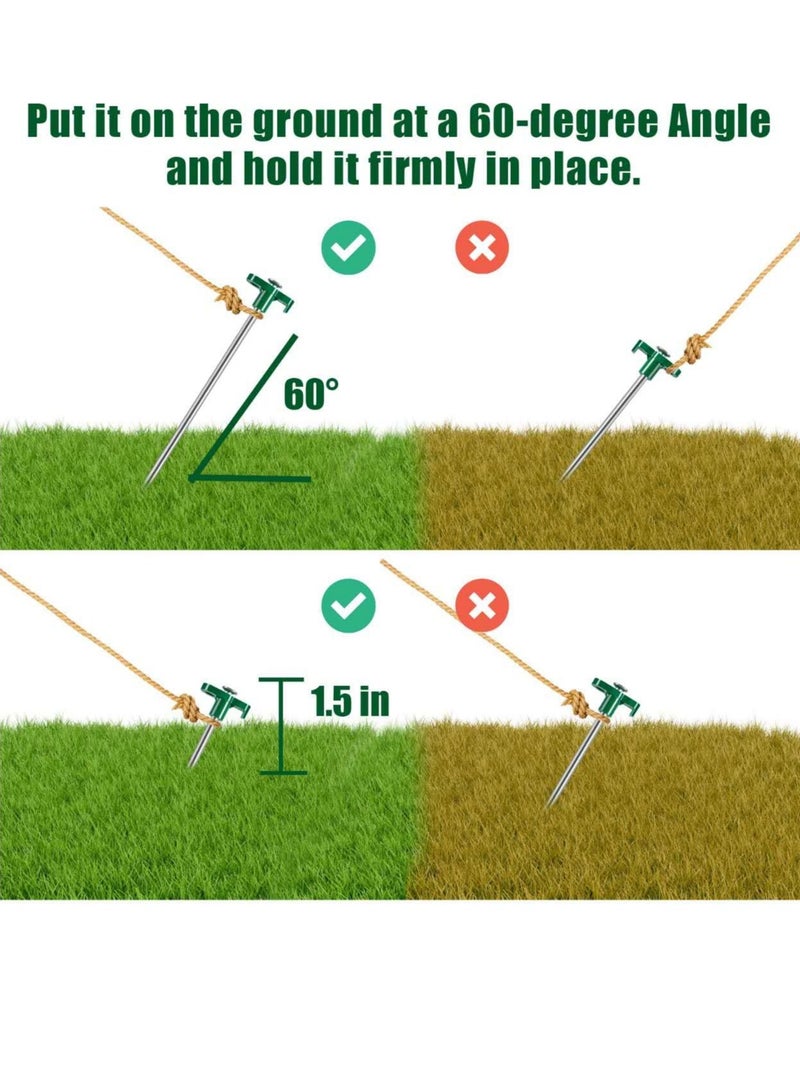 Excefore Tent Stakes, 10 Pcs Heavy Duty Tent Stakes Pegs, Outdoor Camping Windproof Professional Ground Stakes, Metal Tent Pegs for All Kinds of Ground, Specially Designed for Tent Canopies  - Image 3