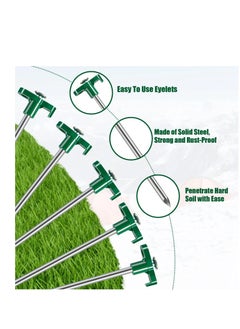 Excefore Tent Stakes, 10 Pcs Heavy Duty Tent Stakes Pegs, Outdoor Camping Windproof Professional Ground Stakes, Metal Tent Pegs for All Kinds of Ground, Specially Designed for Tent Canopies  - Image 2