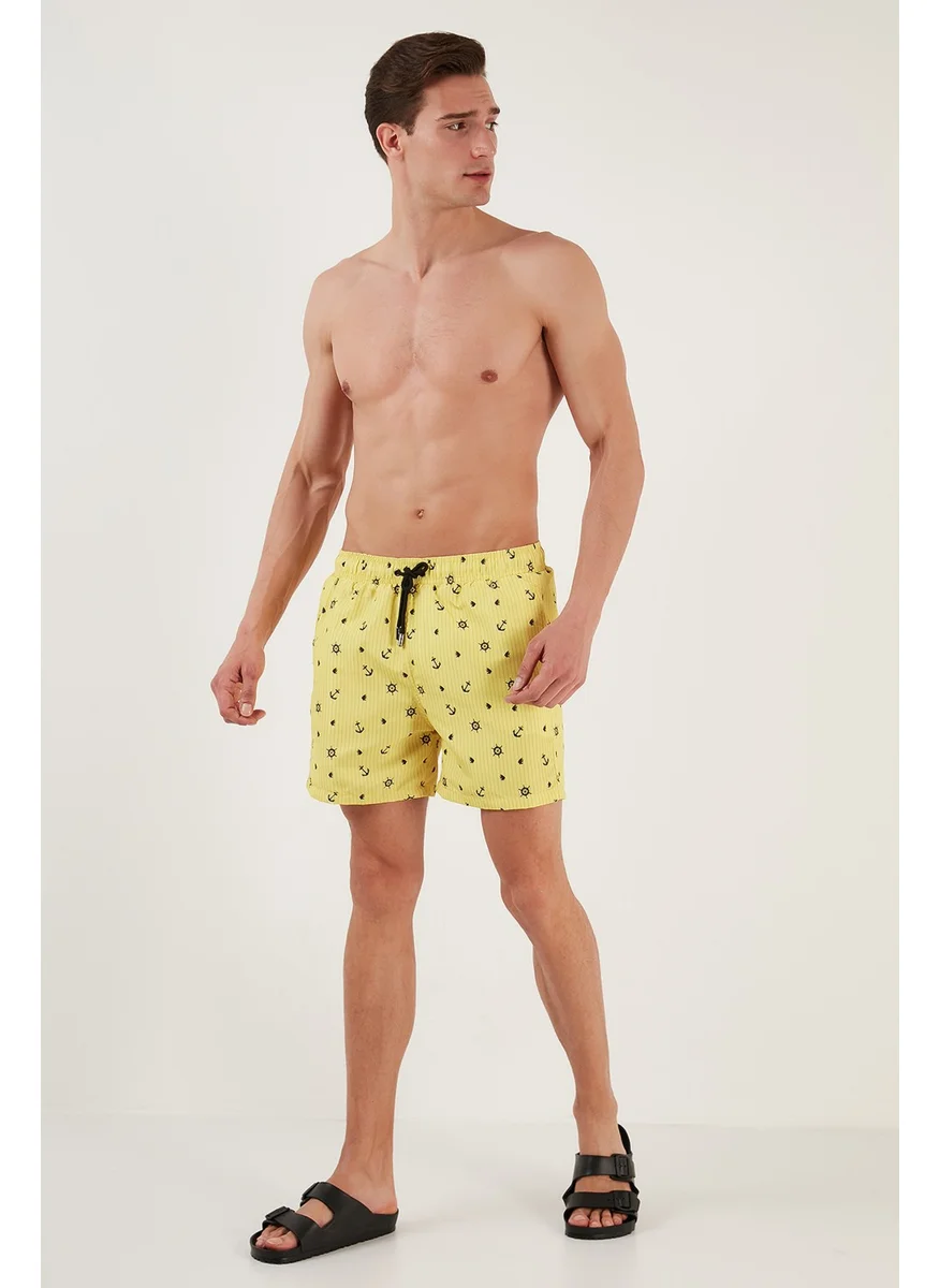 Buratti Patterned Swim Shorts with Waistband Pocket Swimsuit Short Men's Swimsuit Short 380M427