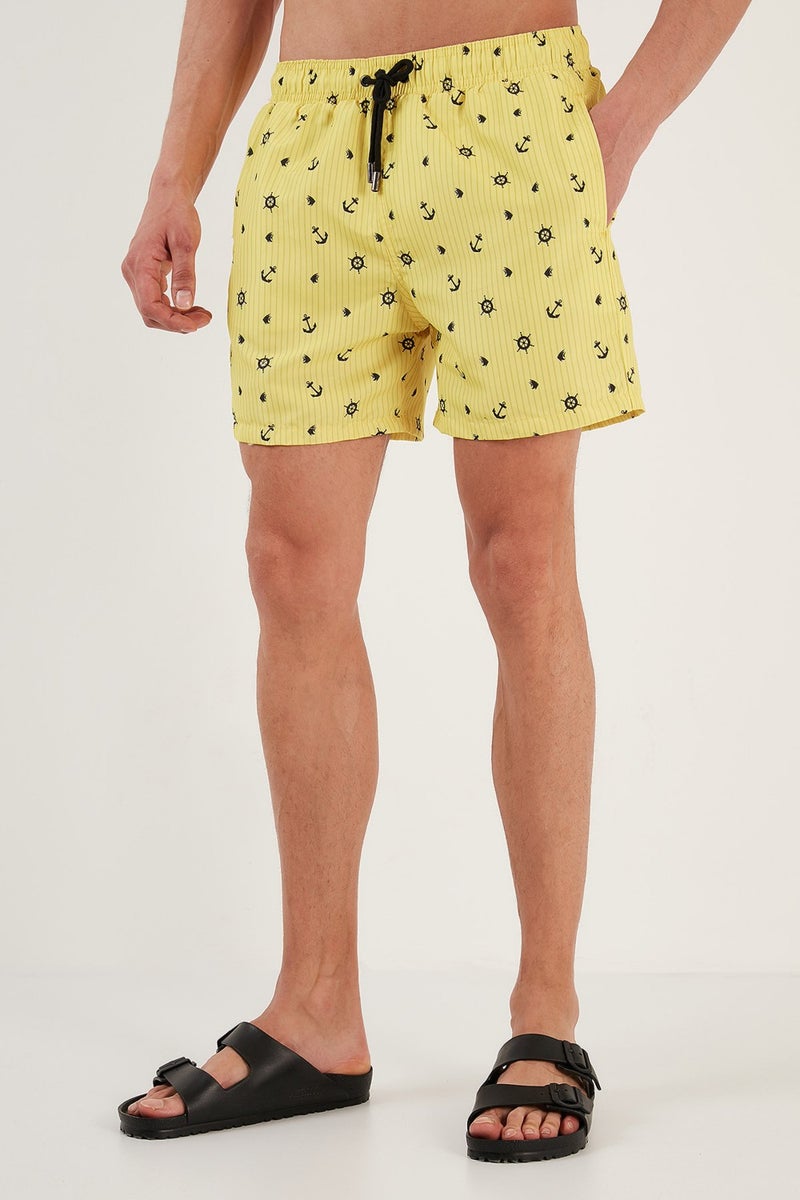 Buratti Patterned Swim Shorts with Waistband Pocket Swimsuit Short Men's Swimsuit Short 380M427  - Image 5