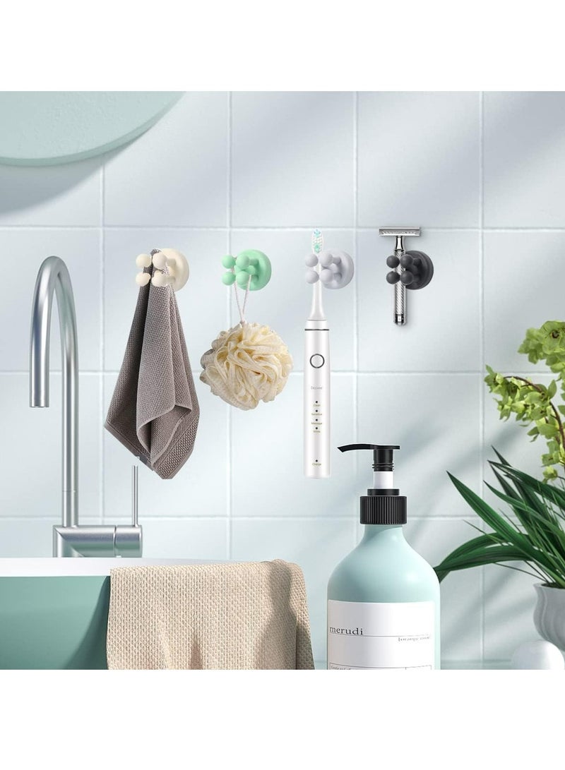 Loquat 6 Pcs Wall Mounted Toothbrush Holder Multi Function Toothbrush Hook for Hanging Bathroom Kitchen(Black) - Image 2