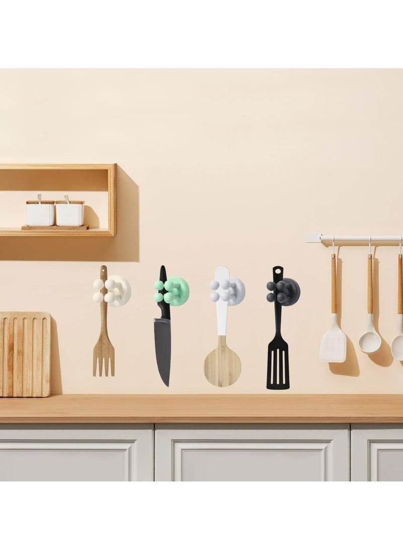 Loquat 6 Pcs Wall Mounted Toothbrush Holder Multi Function Toothbrush Hook for Hanging Bathroom Kitchen(Black) - Image 3