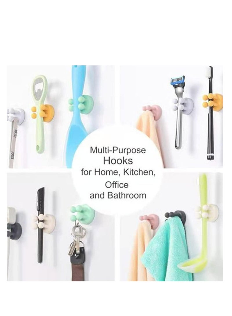 Loquat 6 Pcs Wall Mounted Toothbrush Holder Multi Function Toothbrush Hook for Hanging Bathroom Kitchen(Black) - Image 1