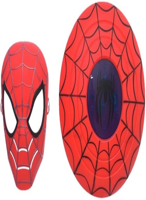 Plastic Super Hero Kit With Face Mask And Lighting Shield Supports Realistic Gameplay Perfect Gift For Boy Set Of 3 Pieces - Multi Color