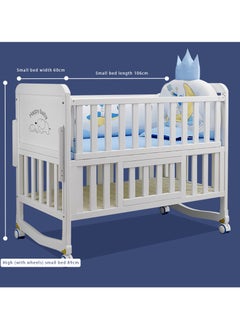 Hihonor 2 in 1 Convertible Crib (White) - Converts from Cot to Desk, Fits Standard Full Size Cot, Solid Wood Removable Bassinet for Newborns  - Image 5