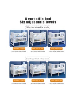 Hihonor 2 in 1 Convertible Crib (White) - Converts from Cot to Desk, Fits Standard Full Size Cot, Solid Wood Removable Bassinet for Newborns  - Image 4