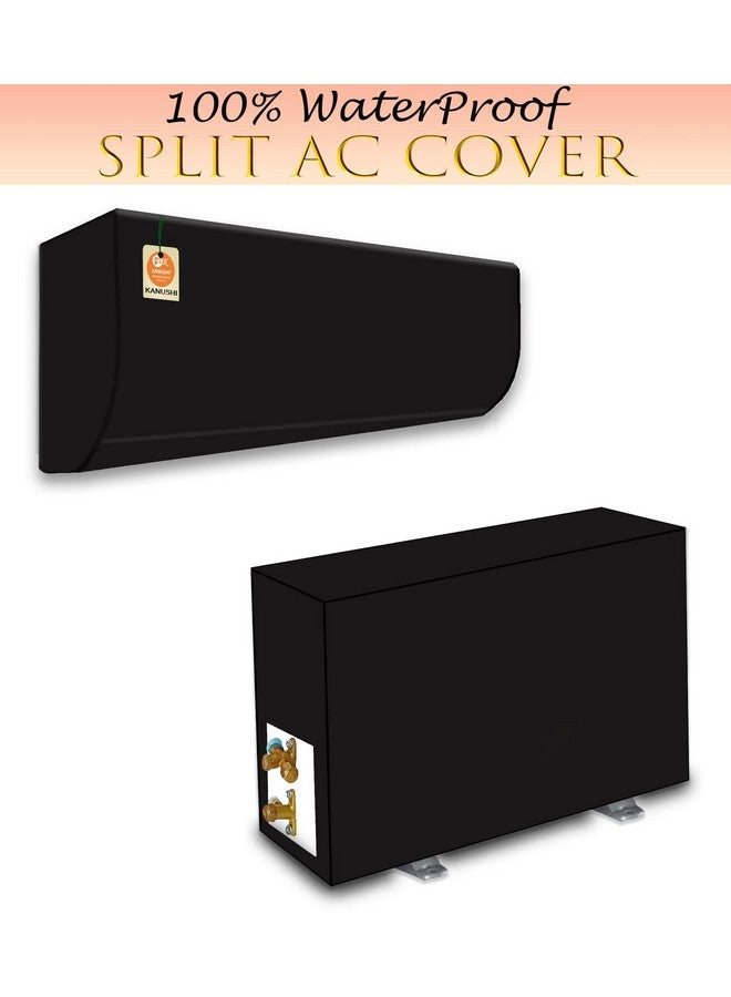 KANUSHI Industries® 100% Waterproof Split AC Cover Set for Indoor and Outdoor Unit 1.5 to 2.0 Ton Capacity (AC-IN-OUT-WATERPROOF-BLACK-01) - Image 2