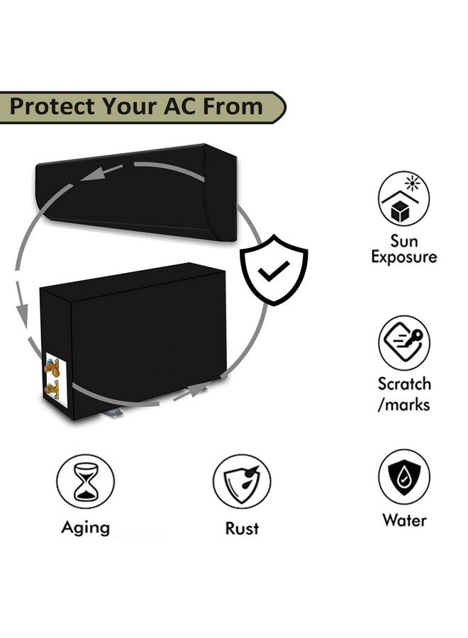 KANUSHI Industries® 100% Waterproof Split AC Cover Set for Indoor and Outdoor Unit 1.5 to 2.0 Ton Capacity (AC-IN-OUT-WATERPROOF-BLACK-01) - Image 3