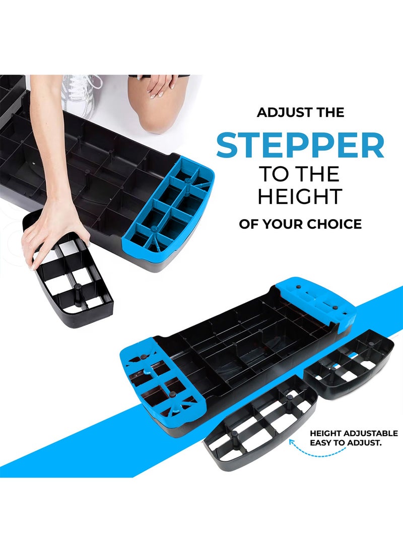 Sparnod Fitness Sparnod Fitness SAS-1000 Aerobic Gym Stepper for Exercise at Home, Adjustable Height, Anti-Skid Surface, Supports up to 225 kg, Compact & Portable, Ideal for Cardio, Strength Training & Pilates (Blue)  - Image 4
