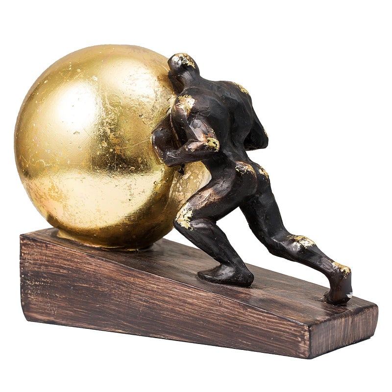 Lukitas Sisyphus Sculpture Home Decor, Struggler Statue, Sportsman Figurine Ornament for Office Living Room, Resin L8.5'' - Image 1