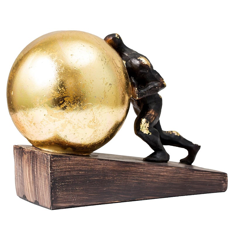 Lukitas Sisyphus Sculpture Home Decor, Struggler Statue, Sportsman Figurine Ornament for Office Living Room, Resin L8.5'' - Image 4
