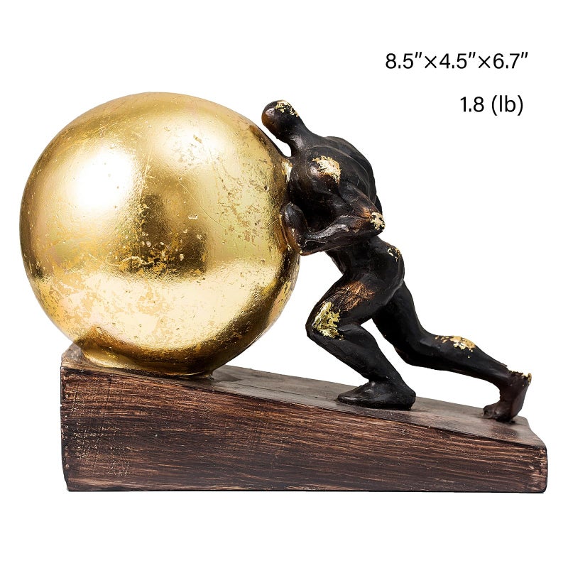 Lukitas Sisyphus Sculpture Home Decor, Struggler Statue, Sportsman Figurine Ornament for Office Living Room, Resin L8.5'' - Image 3