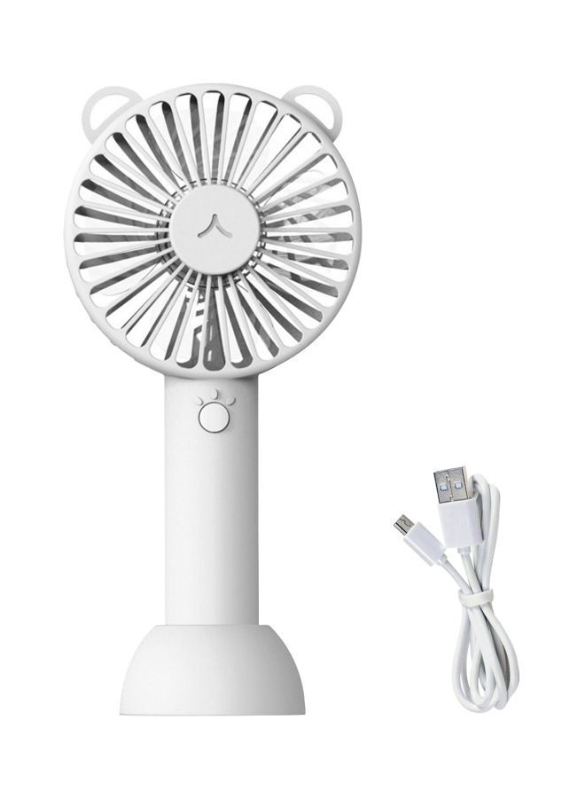 NIBEMINENT 2-In-1 Portable USB Fan With Base And Charger HQD-50 White/Yellow  - Image 1