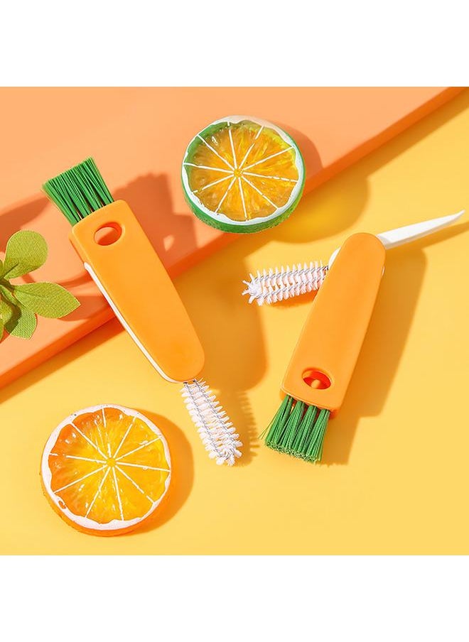 3 in 1 Tiny Cleaning Brush Dense Bristles Cup Lid Groove Cleaners Cup Crevice Cleaning Tools for Tight Spaces