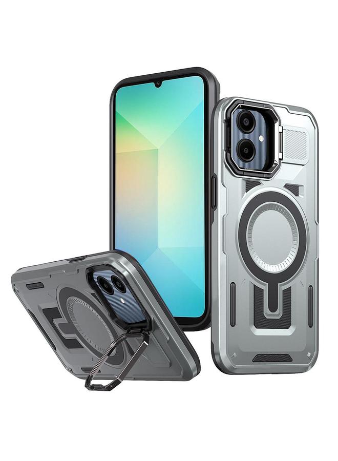 erorex Case For Samsung Galaxy A06 4G Shield Hollow Frame Holder MagSafe Phone Case - Image 1
