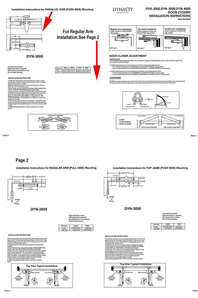 Dynasty Hardware Door Closer, Commercial Hydraulic Closer, Self-Closing, Spring Size 3, ADA Compliant, Surface Mount, Sprayed Aluminum, Series 3000 - Image 2