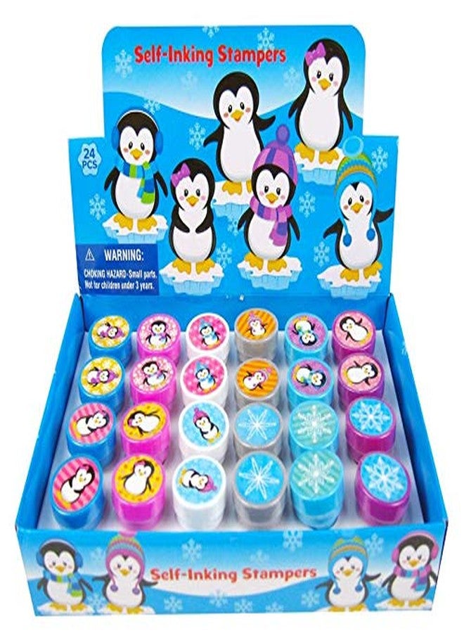 TINYMILLS Tiny Mills 24 Pcs Penguin Assorted Stamps for Kids Self Ink Stamps (12 Different Designs) Birthday Party, Stocking Stuffers, Party Favors, Goody Bag Filler Treats, Classroom Rewards - Image 1